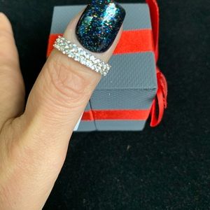 NWT sterling silver lab created white sapphire ring. Size 7